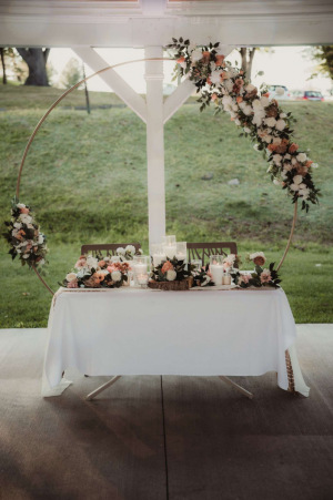 Floral Arch on Gold Circular