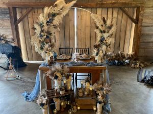 Feathered Floral Arch